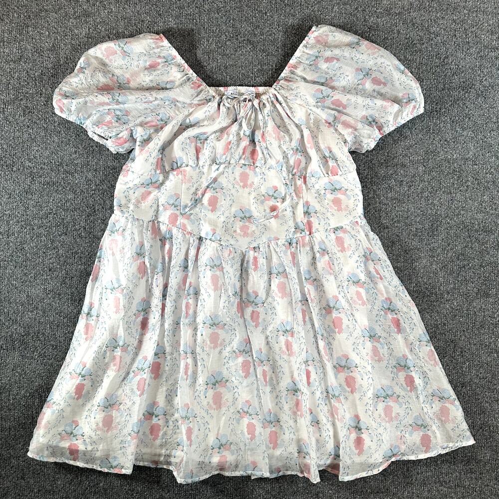 Celebrity Pink Bridgerton Dress Womens XXL Floral Puff Sleeve Cottagecore Mini